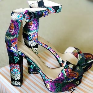 Multi-Colored Platform Heels